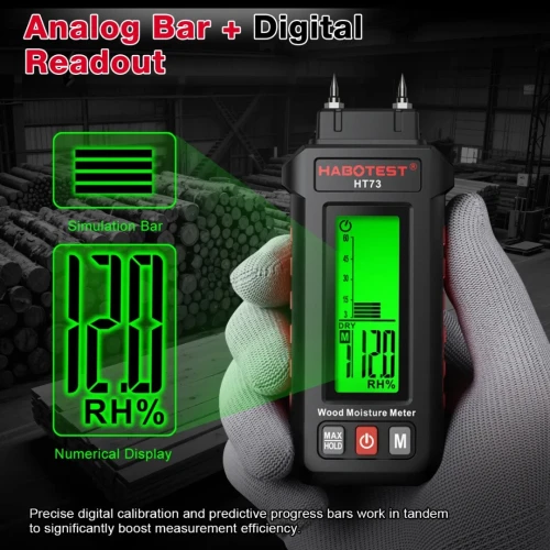 HABOTEST HT73 Mesureur d'humidité Détecteur d'humidité pour bois