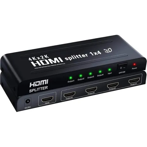 Partiteur HDMI 1x4, répartiteur HDMI 4K, 1 entrée 4 sorties, prend en charge HDCP, UHD, 4K, Full HD