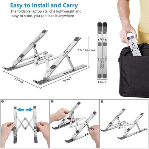 Support PC Portable Laptop et Tablette pliable réglable en aluminium