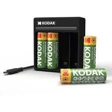 Kodak Chargeur Usb + 4 Batteries AA 2100 mAh  Pile 4xAAA ou 4x AA Rechargeable Ni-mh