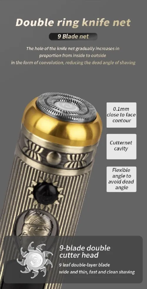 Ensemble  de rasoir électrique pour hommes, tondeuse pour barbe et nez, chargeur USB, avec écran LCD