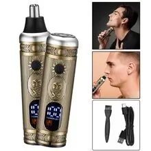 Ensemble  de rasoir électrique pour hommes, tondeuse pour barbe et nez, chargeur USB, avec écran LCD