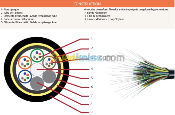 Câble fibre optique Monomode Multimode