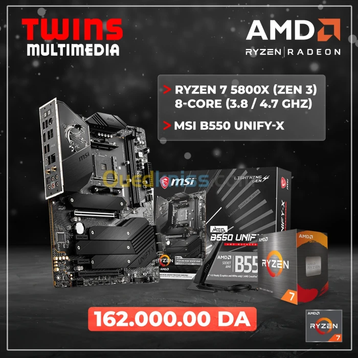 Kit Upgrade MSI B550 UNIFY-X + CPU AMD RYZEN 7 5800X