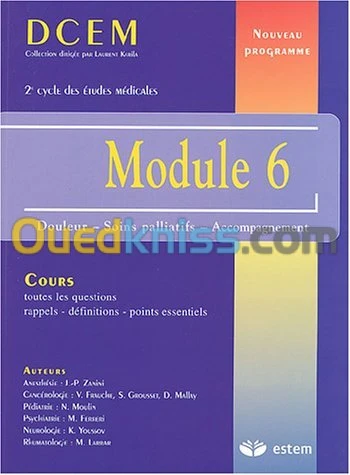 Module 6 : Douleur, soins palliatifs, accompagnement