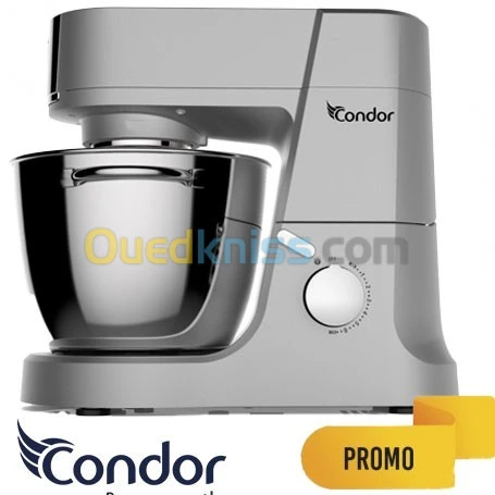 Pétrin Condor Master Mix Multi Fonction – 1500 W – 5,5L Bol – 1,5L Blender – Inox