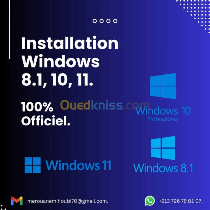 Installation toutes les Version Windows 100% Officiel.