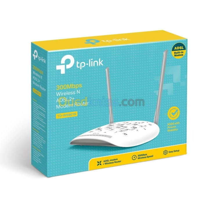 Modem Routeur TP-LINK ADSL2+ WiFi N 300 Mbps TD-W8961N