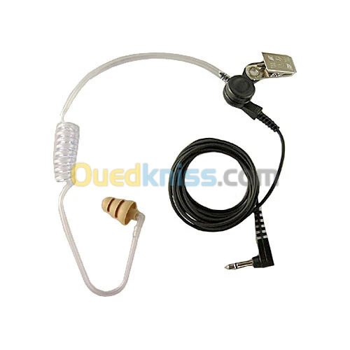 Oreillette avec tube spiralé transparent Voices Technologies VT610TC125