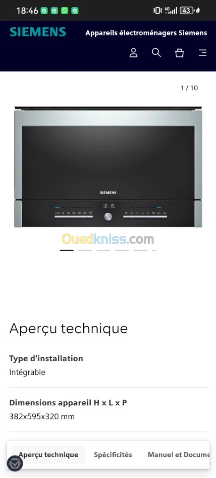 Micro onde siemens 