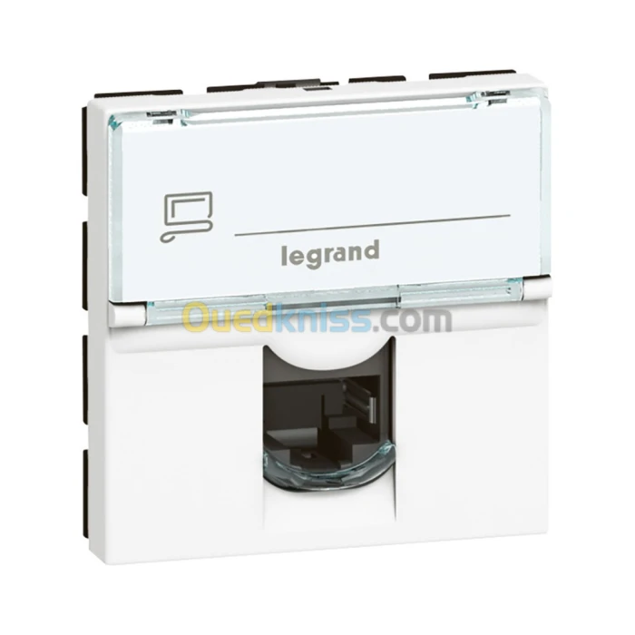 Prise RJ45 Prog Mosaic - Cat. 6 - FTP - 2 mod - blanc legrand