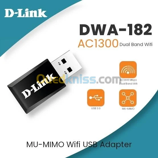 Clé Wi-Fi D-Link DWA-182 AC1300 USB 3.0 Win & Mac &