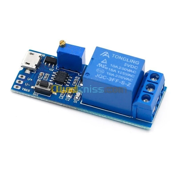 Relais Réglable 5V-30V NE555 Micro USB (Minuterie ) Arduino