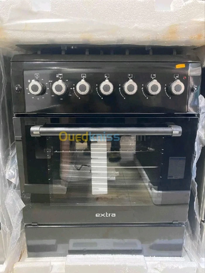 Cuisinière extra 4 feux inox four ventilé