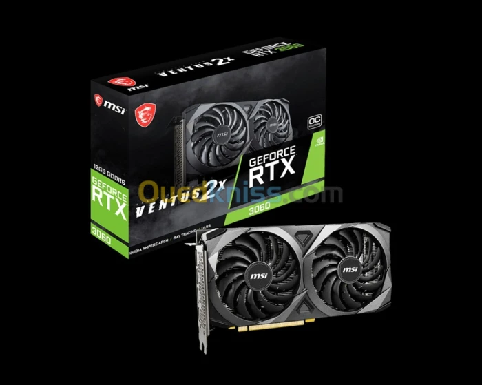 CARTE GRAPHIQUE MSI RTX 3060 VENTUS 2X 12G OC GDDR6 BLACK