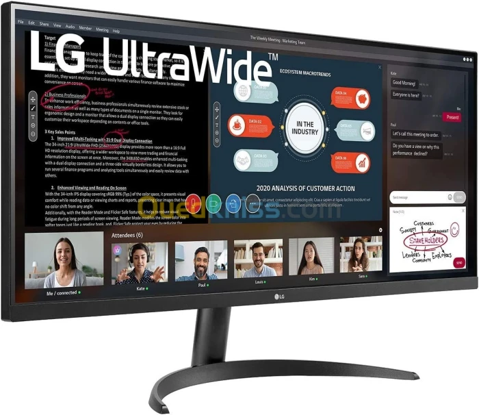 Ecran LG 34" LED - 34WP500-B - 5 ms - Format 21/9 - Dalle IPS - HDR - 75 Hz - HDMI