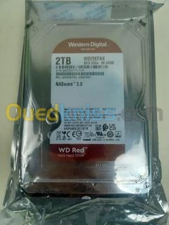 WD 2 TB RED NAS - WD20EFAX - 3,5" SATA 6 Go/s - 5400 TPM - 256 Mo - HDD