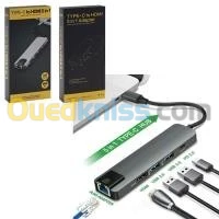 Adaptateur TYPE-C TO HDMI 5IN1 (LAN/TYPE C/2xUSB3.0/HDMI)
