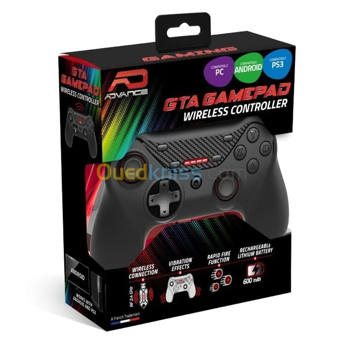 Spirit Of Gamer Advance GTA-RFXGP - Manette Gamepad Sans-Fil Pour PC PS3 Android
