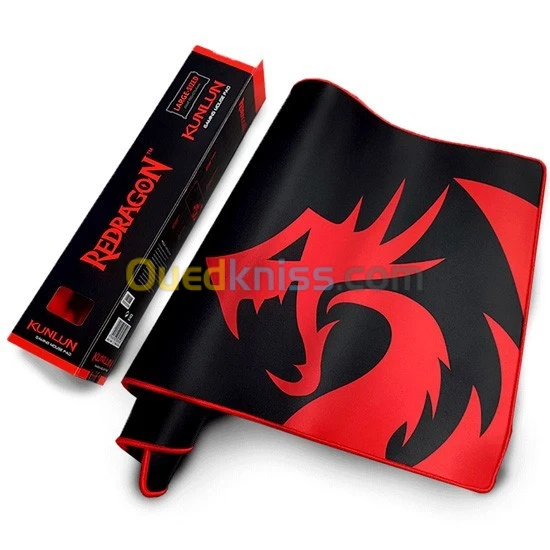 TAPIS DE SOURIS REDRAGON KUNLUN RED P006A L - GAMING & PROFESSIONNEL MOUS PAD - 80 X 40 Cm - NOIR