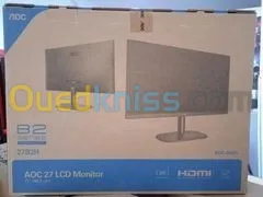 Ecran AOC 27" LED - 27B2H - 7 Ms - Format Large 16/9 - Dalle IPS - HDMI - VGA - Noir