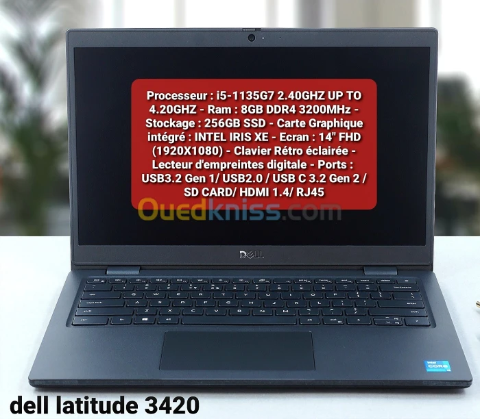 Dell latitude 3420 i5 1135g7_8g ddr4_ssd 256g_ intel iris xe