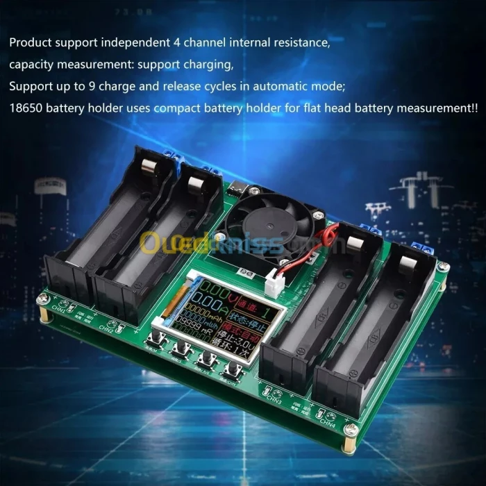 Arduino - testeur de capacité automatique 4-CH de pour batterie 18650 au lithium type-C