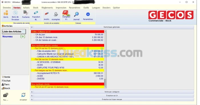 Gestion commerciale et stock