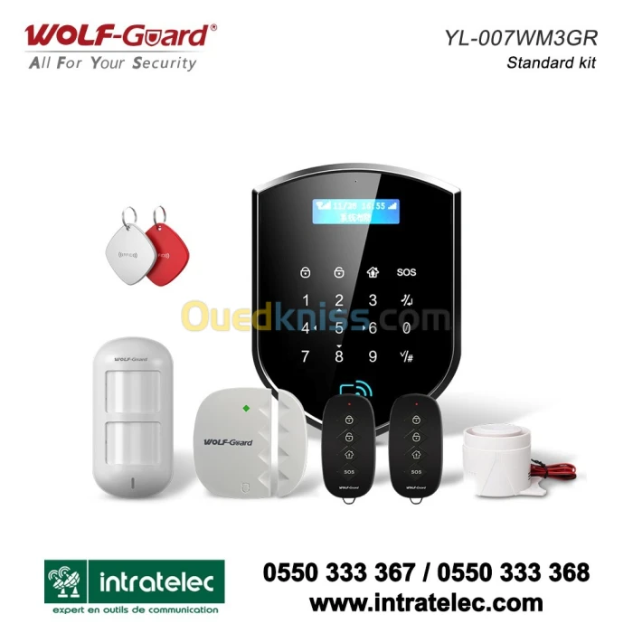 Kit Alarme Anti Intrusion Wolfguard WM3GR Sans fil GSM/3G + WIFI