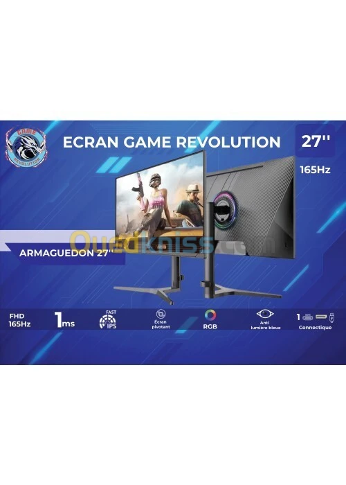 MONITEUR GAME REVOLUTION ARMAGUEDON 27'' 165HZ 1MS AJUTABLE