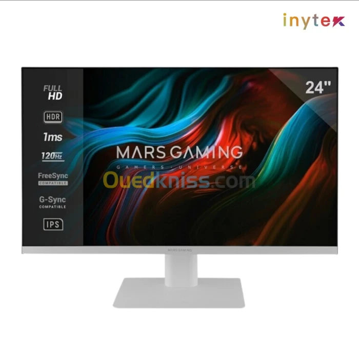 ECRAN MONITEUR MARS GAMING MV-24 WHITE 24" FAST IPS 120Hz 1Ms