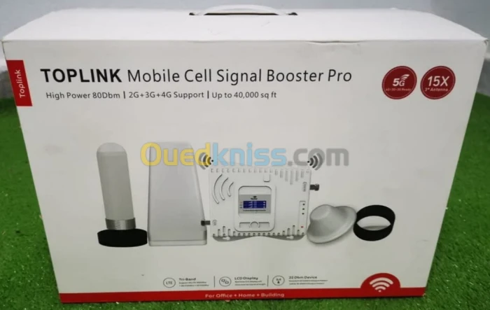 Amplificateur De Signal Cellulaire Booster  Mobile TOPLINK Pro CSB1Avec Deux Entrées D'antenne