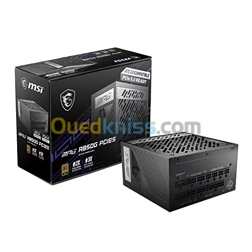 ALIMENTATION MSI MPG A850G 850W 80PLUS GOLD MODULAIRE PCIE5 ATX3.0