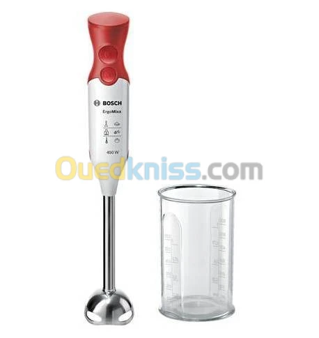 Bras Mixeur Plongeant Bosch, 450w , 2 VITESSES ROUGE MSM64110