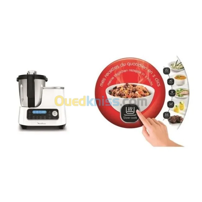 Robot CULINAIRE MOULINEX MULTIFONCTIONS 3.6L -1400W -HF452110-200 RECETTESروبوت الطهي