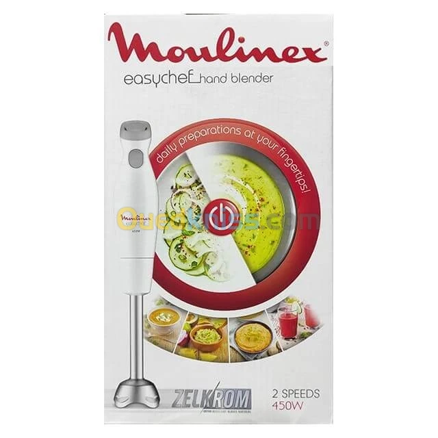 Moulinex Mixeur Easychef Mixeur à Main 450 W 2 Vitesses Lames DD451110 خلاط يدوي
