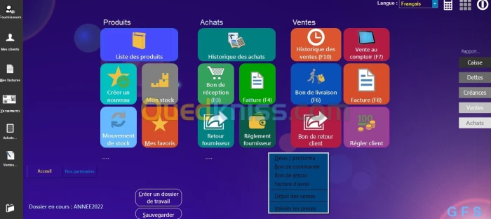 Logiciel de gestion de stock GFS