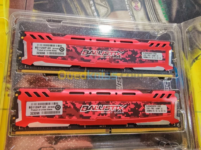 Kit RAM CRUCIAL BALLISTIX 16GB 8*2 DDR4 2400MHZ