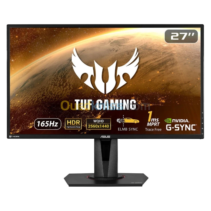 ECRAN ASUS VG27AQ 27 POUCES 2K / IPS 165Hz / 1MS / HDR 10 / G-SYNC 2 HDMI / DP GAMING SUPER PROMO