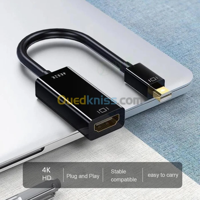 Adaptateur 4K Mini DisplayPort Vers HDMI Pour MacBook, Microsoft Surface Pro