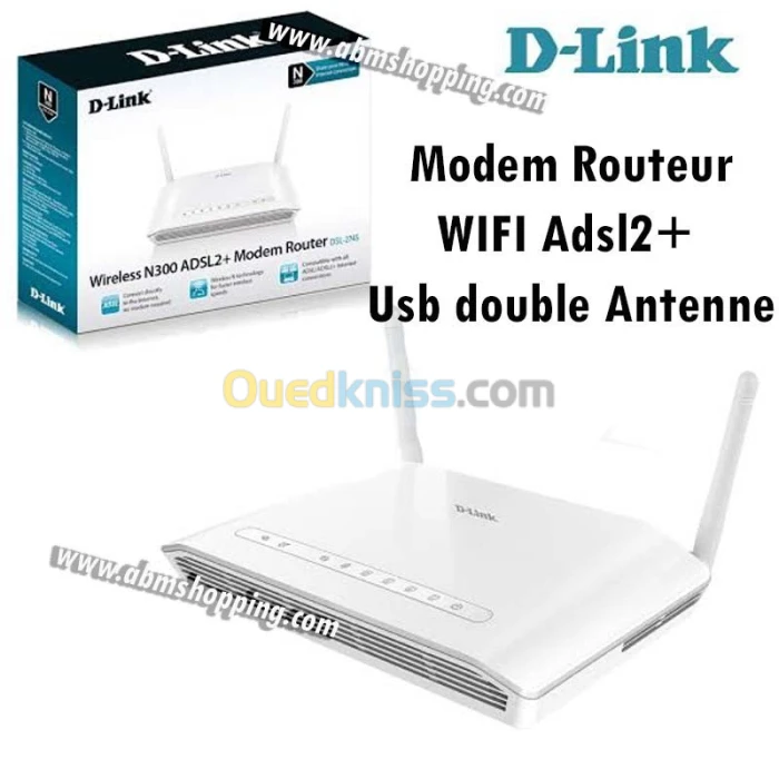 Modem Routeur WIFI Adsl2  usb Double Antenne  DLink