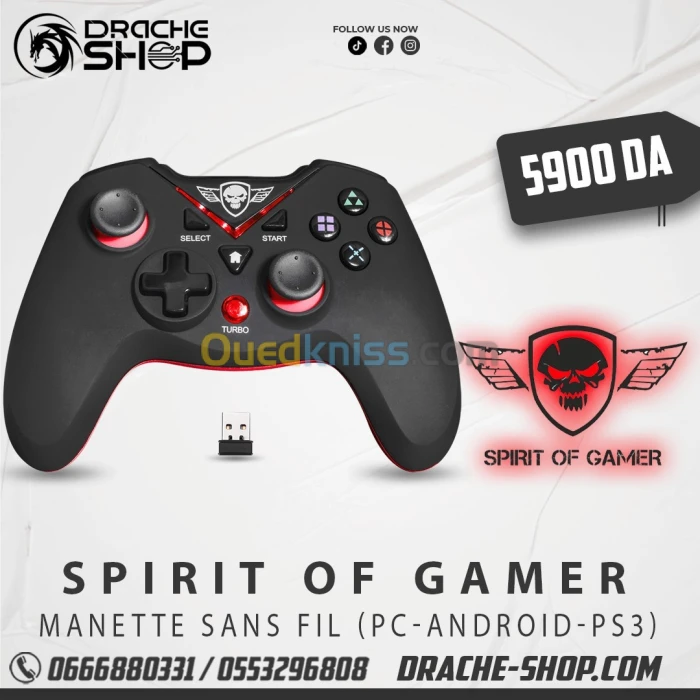 Manette sans fil Spirit of Gamer Pc Android Ps3