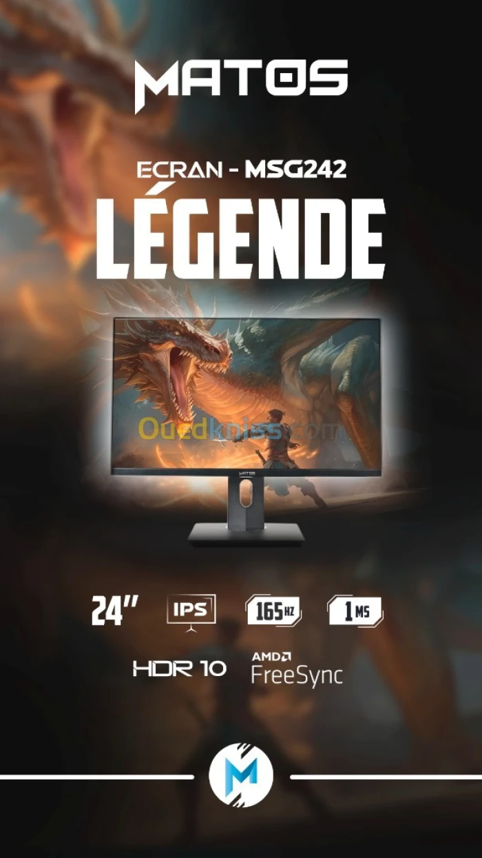 Monitor MATOS MSG242 LEGENDE IPS 165Hz 24"