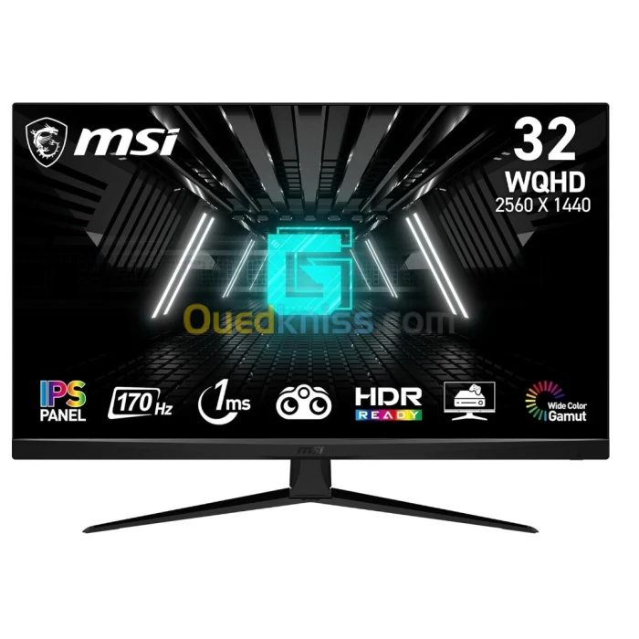 MSI G321Q Écran PC Gaming 31,5" WQHD 2K Dalle IPS, 2560x1440, 170Hz / 1ms, 16:9  G-SYNC Compatible 