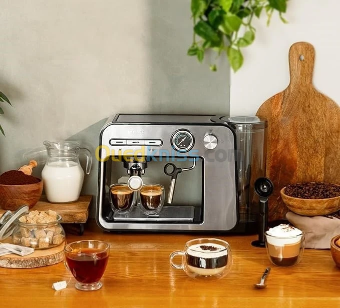 Machine à Expresso Bergmann 19 Bars Avec Mousseur à Lait, Semi-Automatique Pour Latte Et Cappuccino