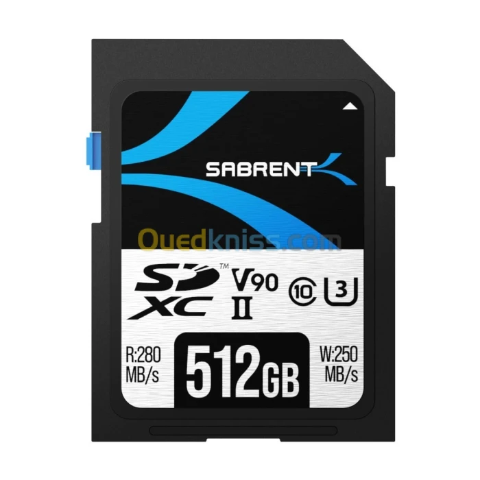 SABRENT Carte SD UHS-II 512Go V90, SDXC Carte mémoire, Vitesse de Lecture 280Mo/s Class 10, U3