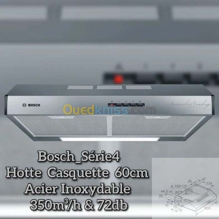 Hotte casquette 60cm Bosch