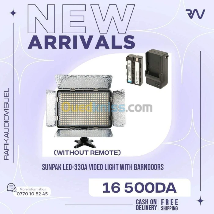 Torche 330 led bi-color 3200-5600k avec volets