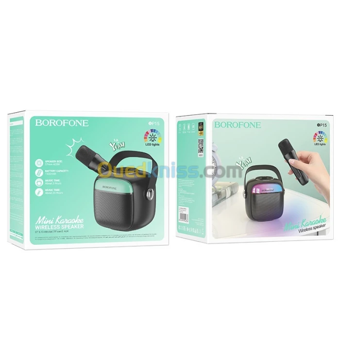 BAFFLE BLUETOOTH BOROFONE RGB+KARAOKE BP15