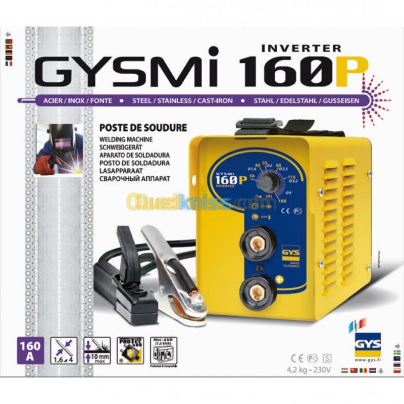 Poste de soudure INVERTER à électrode enrobée (MMA) 160A GYS GYSMI-160P